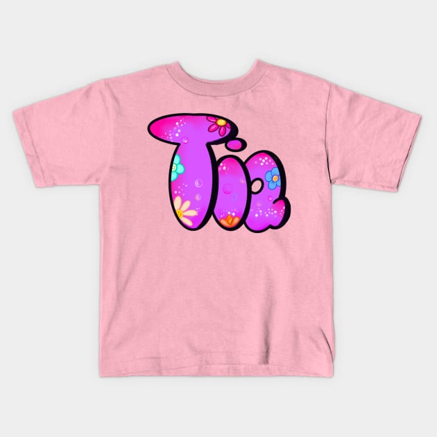 Tia Girls and womens unicorn Personalized Custom name Tia Kids T-Shirt by Artonmytee